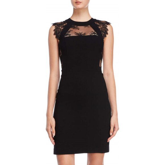 The Kooples Black Lace Insert Crepe Dress ASO Clary Fray - Picture 2 of 10